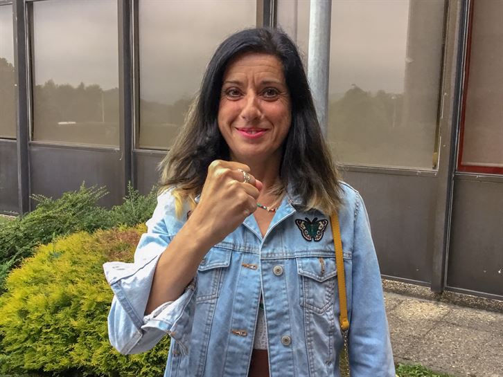 Pili, en Miramon, antes de la final. (Foto: EiTB)