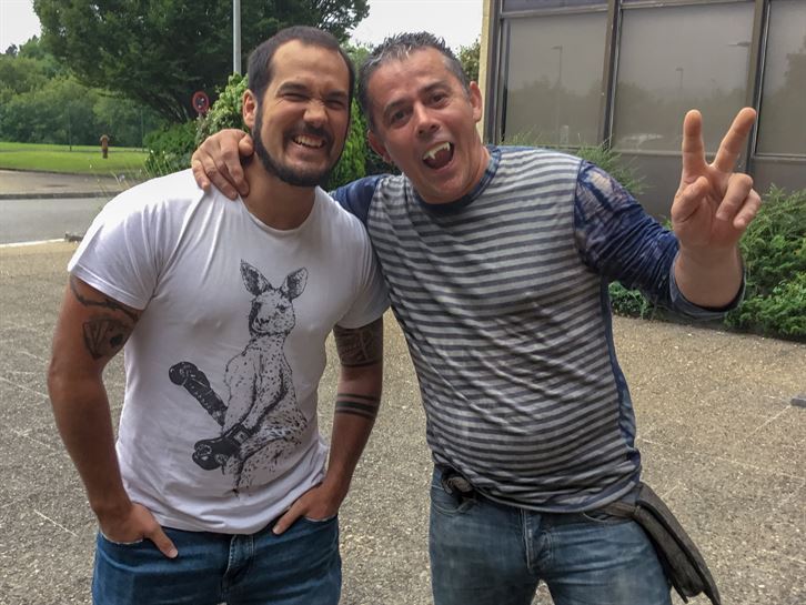 Gorka y Andoni, en Miramon, antes de la final. (Foto: EiTB)