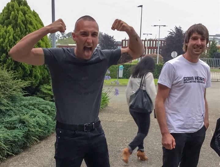 Caballo y Asier, en Miramon, antes de la final. (Foto: EiTB)