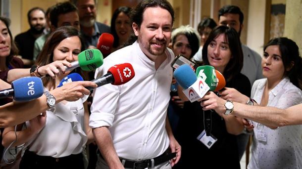 Pablo Iglesias Podemoseko buruzagia.