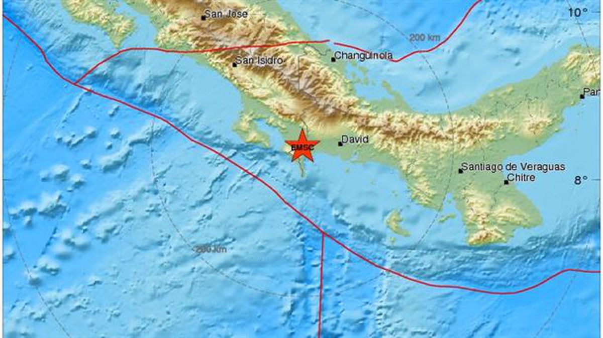 Terremoto entre Panamá y Costa Rica.