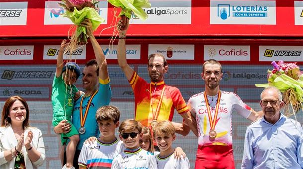 Valverde, Sánchez y Herrada, en el podium del Campeonato de España