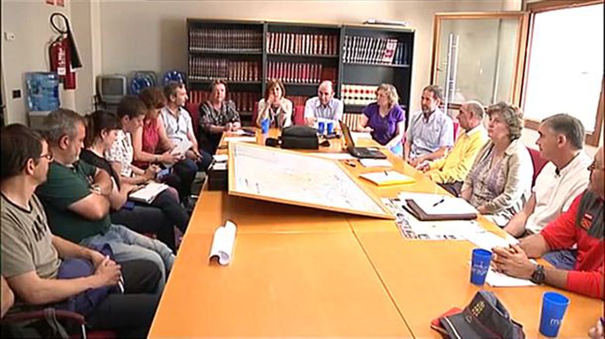 Reunión de Uxue Barkos con los alcaldes de las localidades afectadas por la riada