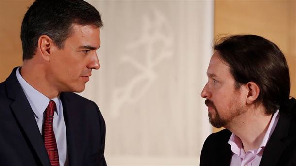 Pedro Sanchez eta Pablo Iglesias, artxiboko irudi batean