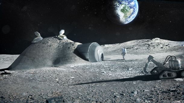 Representación de la aldea lunar - ESA