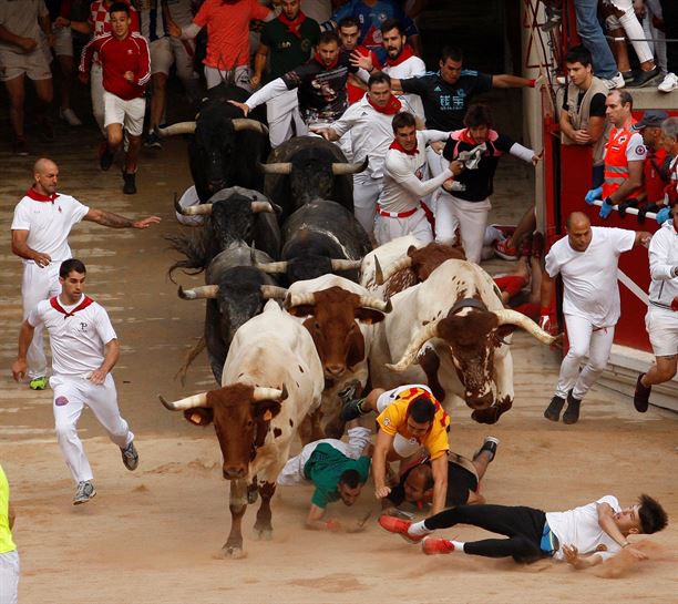 Octavo encierro de los sanfermines, el 14 de julio de 2019.