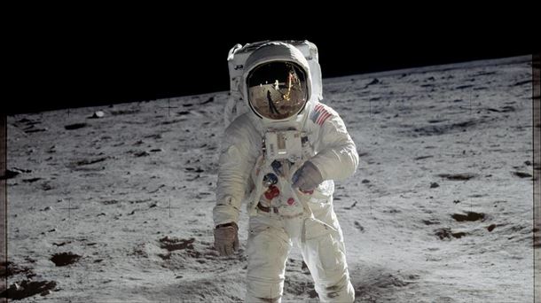 Buzz Aldrin Ilargian, 1969ko uztailaren 21ean.