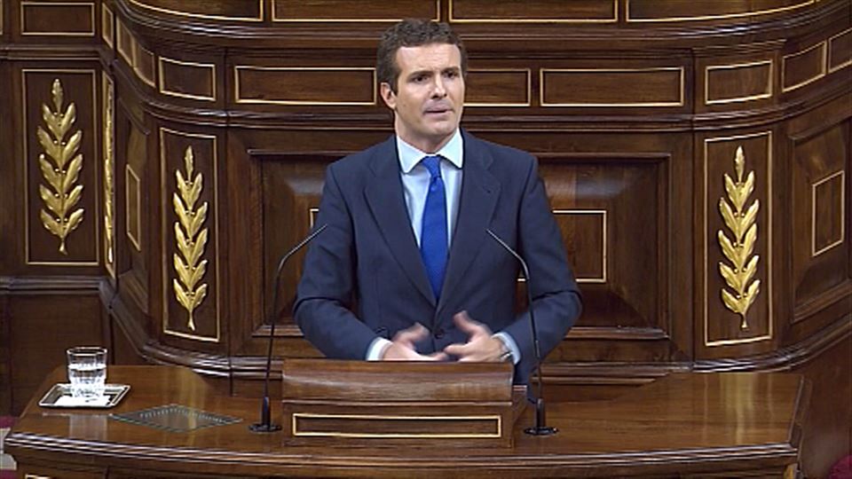 Pablo Casado en el debate de Investidura