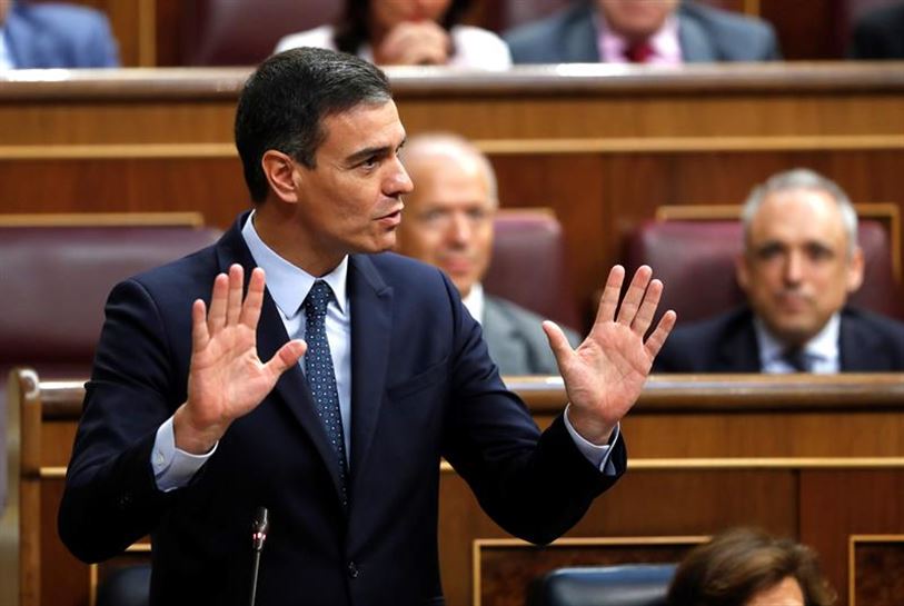 Pedro Sánchez en una foto del debate de investidura