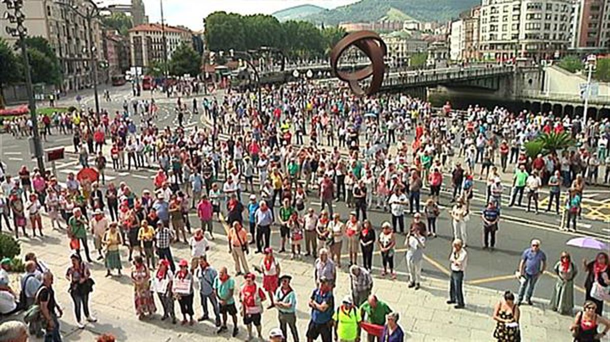 Concentración de los pensionistas de Bizkaia este lunes en Bilbao
