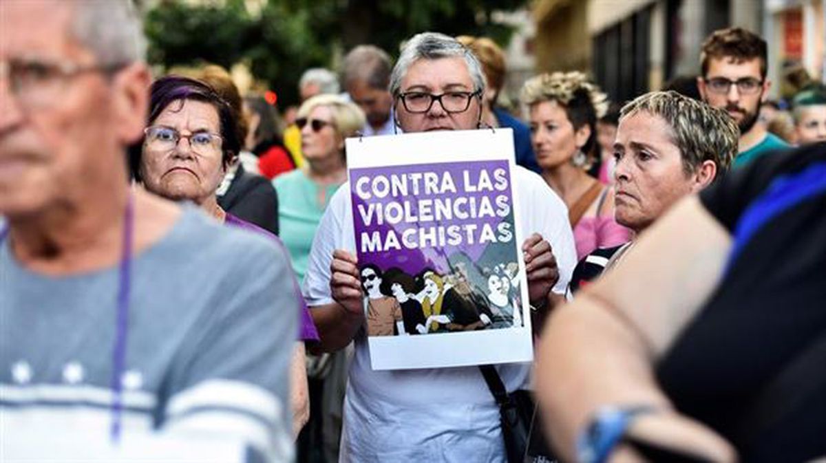 Protesta contra la violencia machista, en Bilbao. Foto: Efe