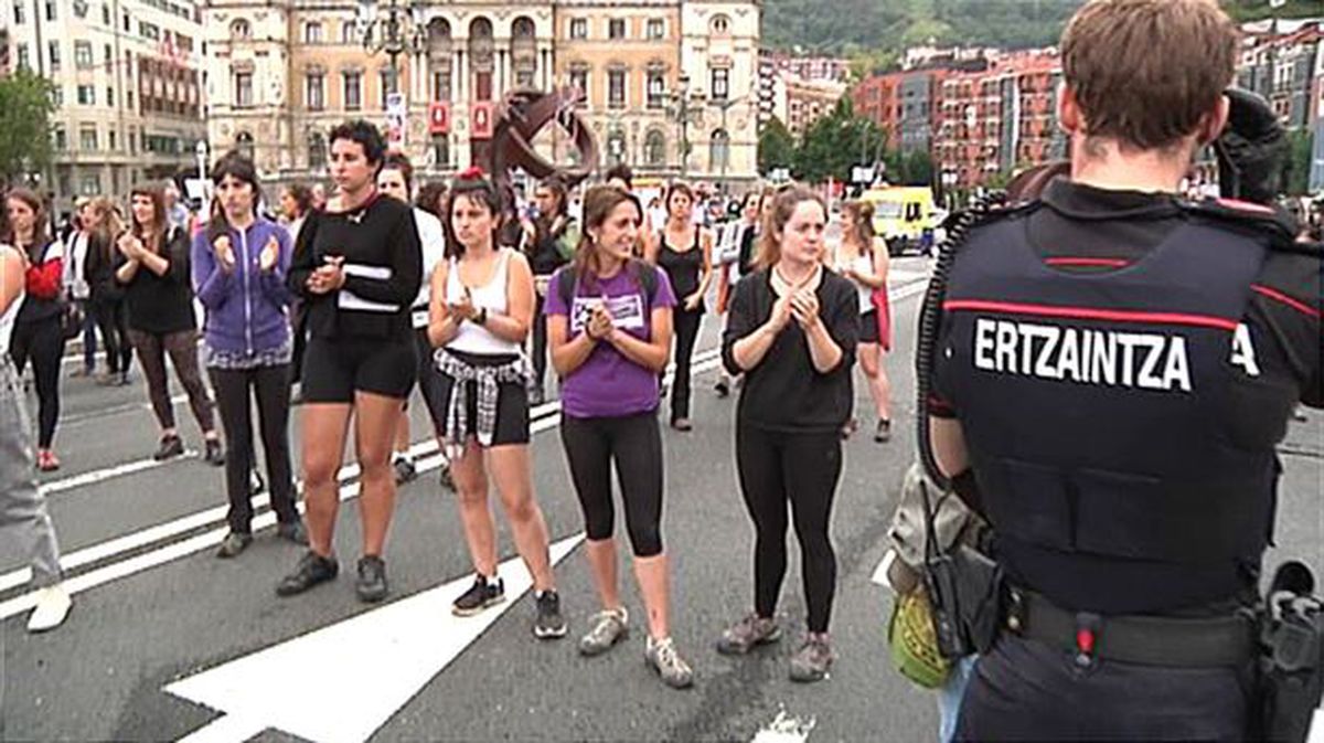 Protesta de Bilboko Gazte Sare Feminista en Bilbao