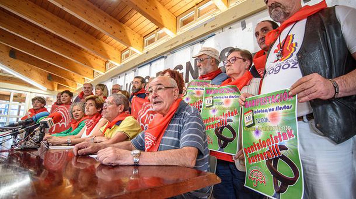 El Movimiento de Pensionistas de Bizkaia en Bilbao, el 16 de agosto de 2019.