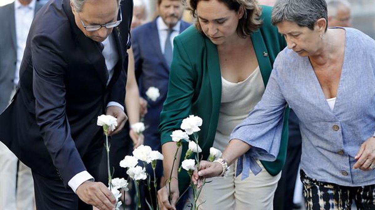 Ofrenda floral en Barcelona.