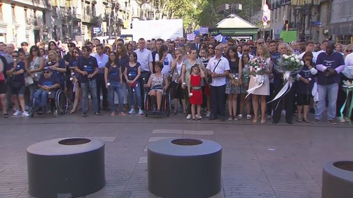 Ofrenda floral en Barcelona.