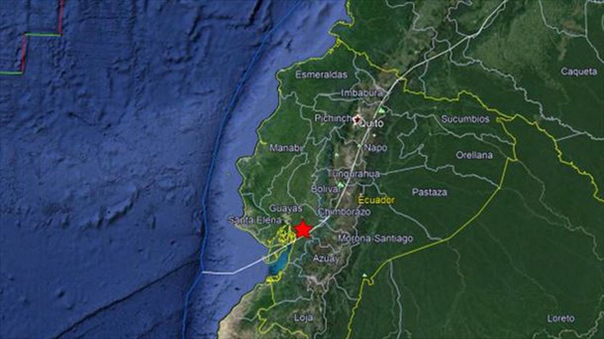 Mapa del terremoto de la provincia costera de Guayas (Ecuador), el 18 de agosto de 2019.