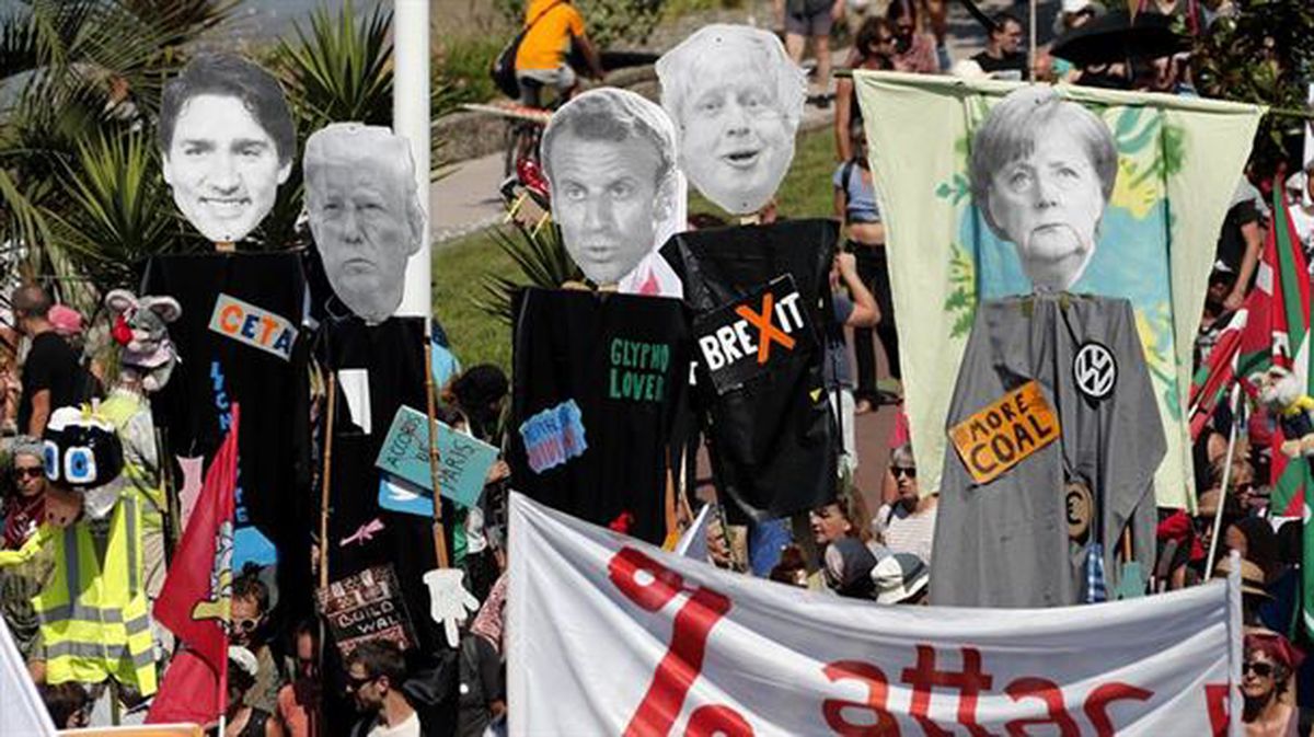 Protestas contra el G7. Foto: Efe