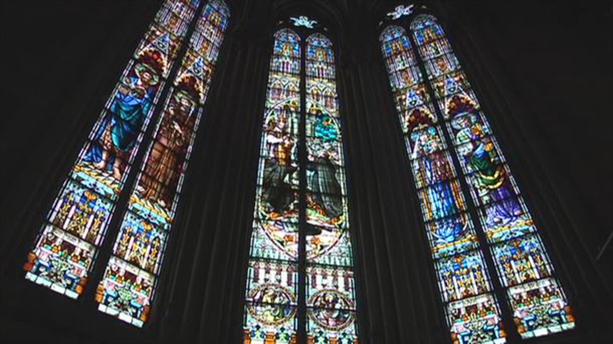 Vidriera de la catedral Nueva de Gasteiz.