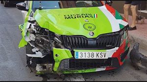 El accidente del coche del Euskadi-Murias