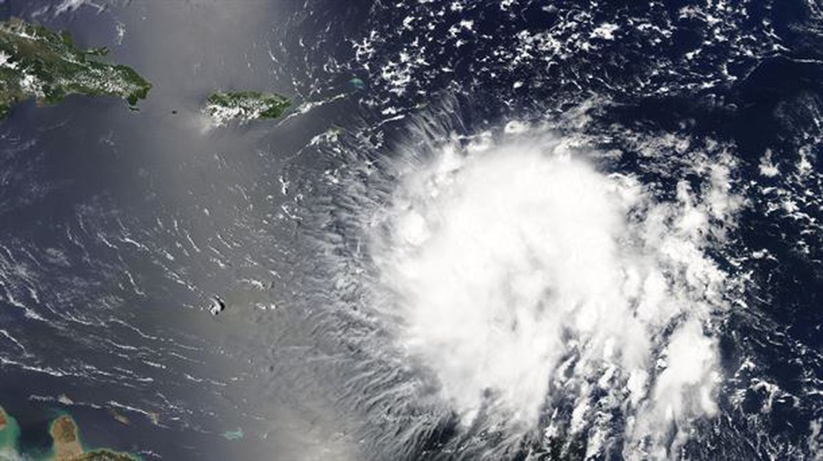 Tormenta tropical Dorian acercándose a Puerto Rico, el 28 de agosto de 2019.