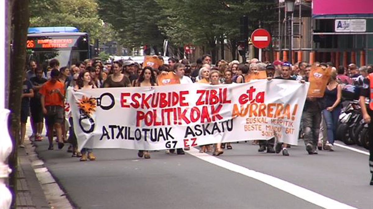 Manifestación en San Sebastián. Foto: EiTB