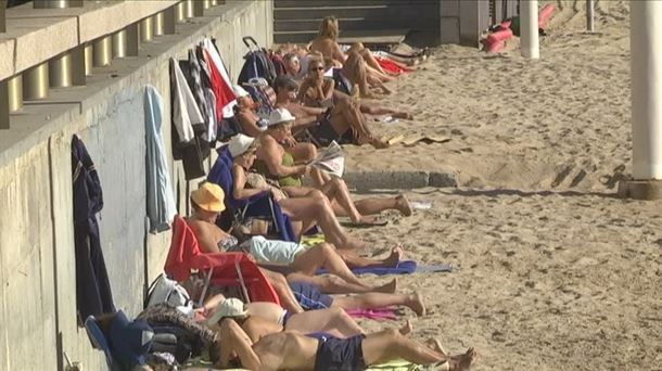 Gente en la playa