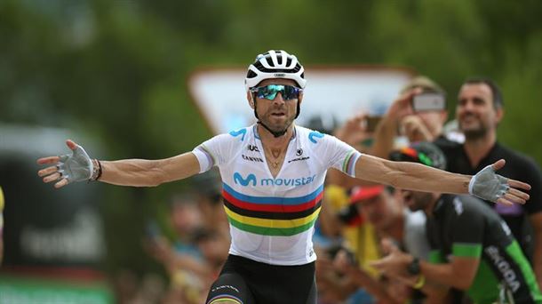 Alejandro Valverde se lleva la victoria en la 7ª etapa de la Vuelta a España 2019. Foto: EFE