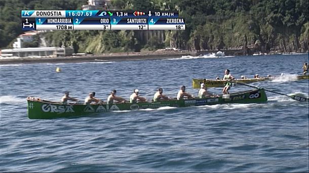 Disputada regata entre Hondarribia y Orio.