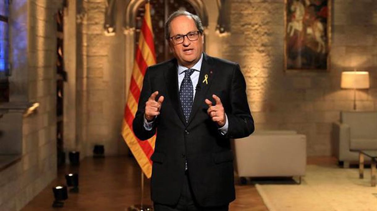 Quim Torra ha pedido a los catalanes que "la democracia" sea "la respuesta". Foto: EFE. 