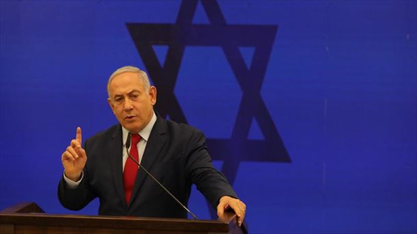 El primer ministro en funciones de Israel, Benjamín Netanyahu, durante un acto de campaña