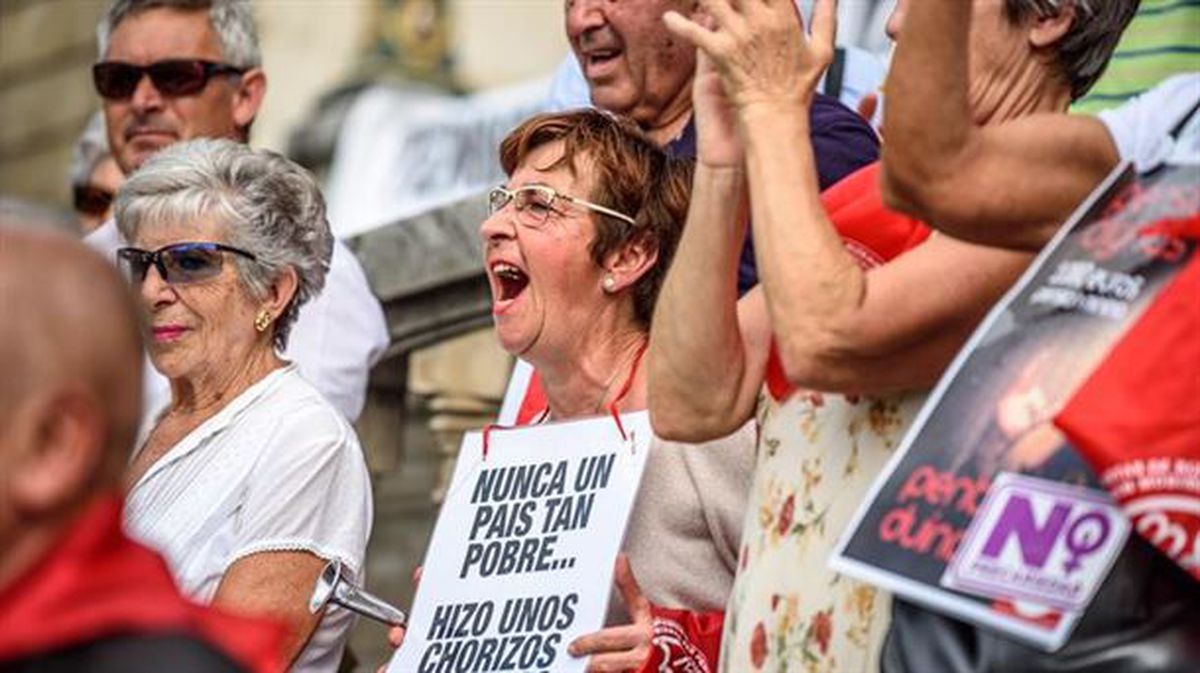 Protesta de los pensionistas en Bilbao. Foto: Efe