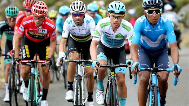 Quintana, Lopez, Valverde eta Roglic. Argazkia: EFE