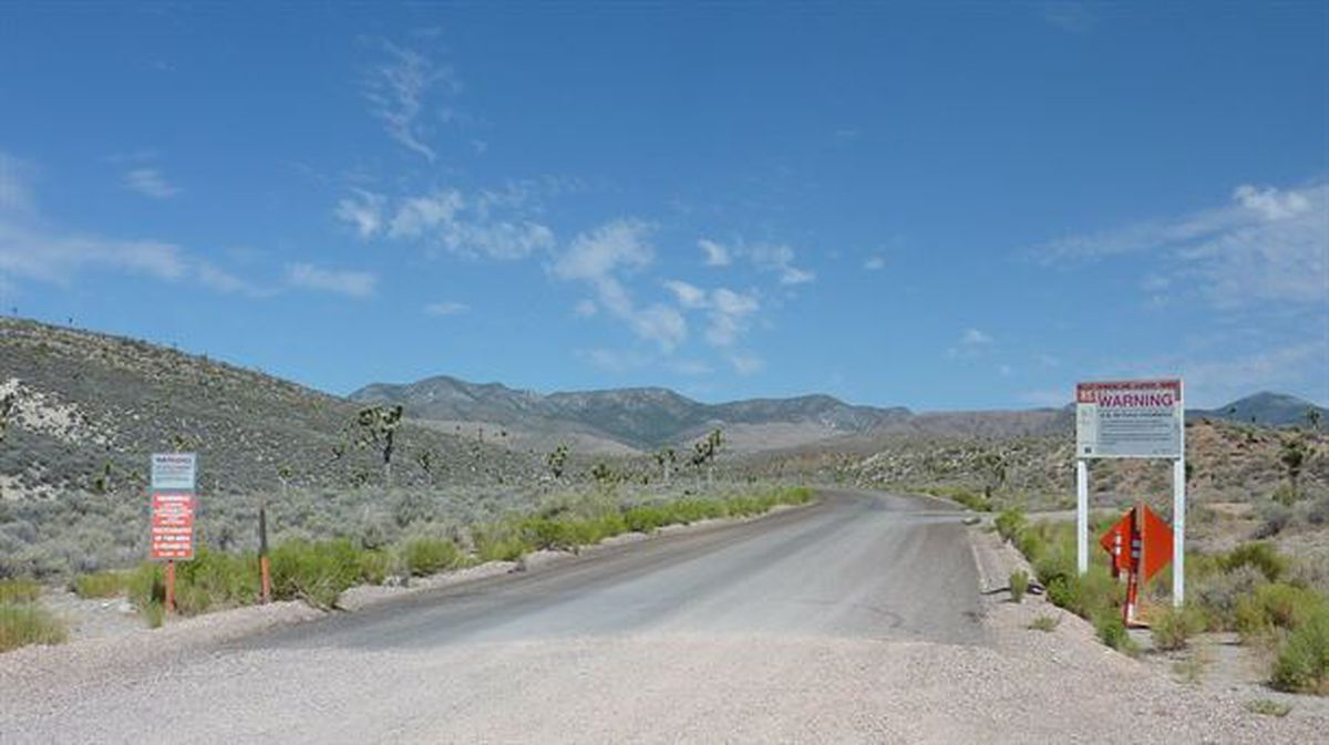 Desierto de Nevada, entrada a la base militar estadounidense Área 51