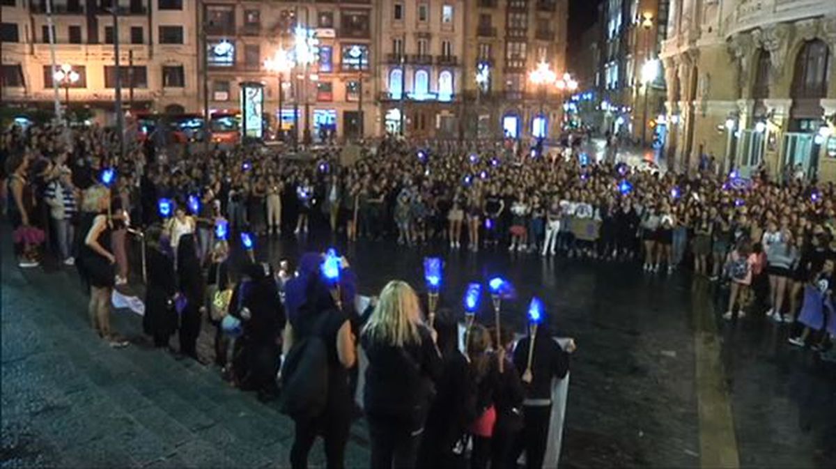 Bilbao ha acogido una de las manifestaciones. Foto obtenida de un vídeo de EiTB. 