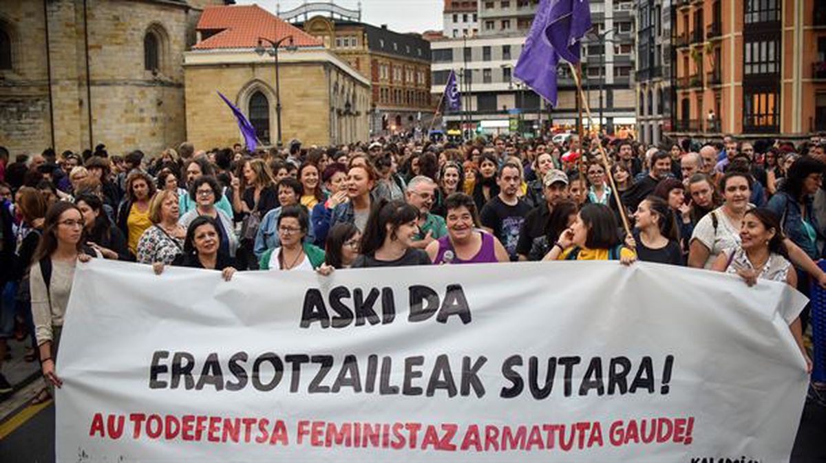 Concentración contra la violencia machista en Bilbao, en septiembre de 2019.