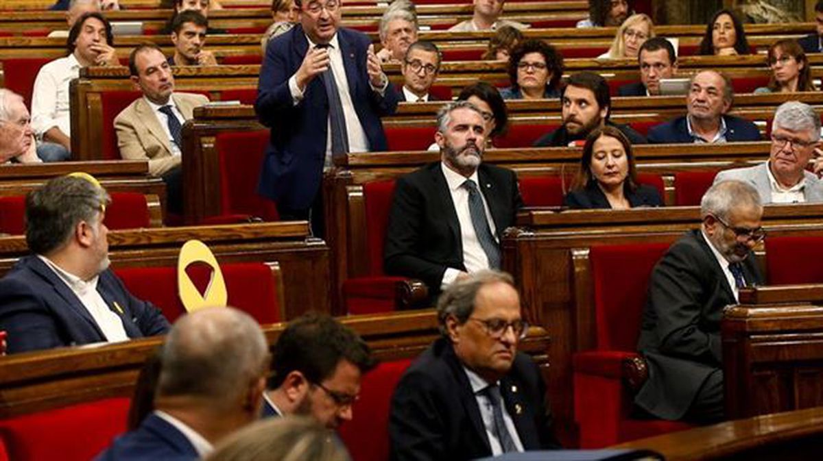 Debate de política general en el Parlament de Cataluña, con Torra en primer plano