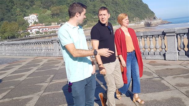 El coordinador general de EH Bildu, Arnaldo Otegi, en Zarautz (Gipuzkoa).