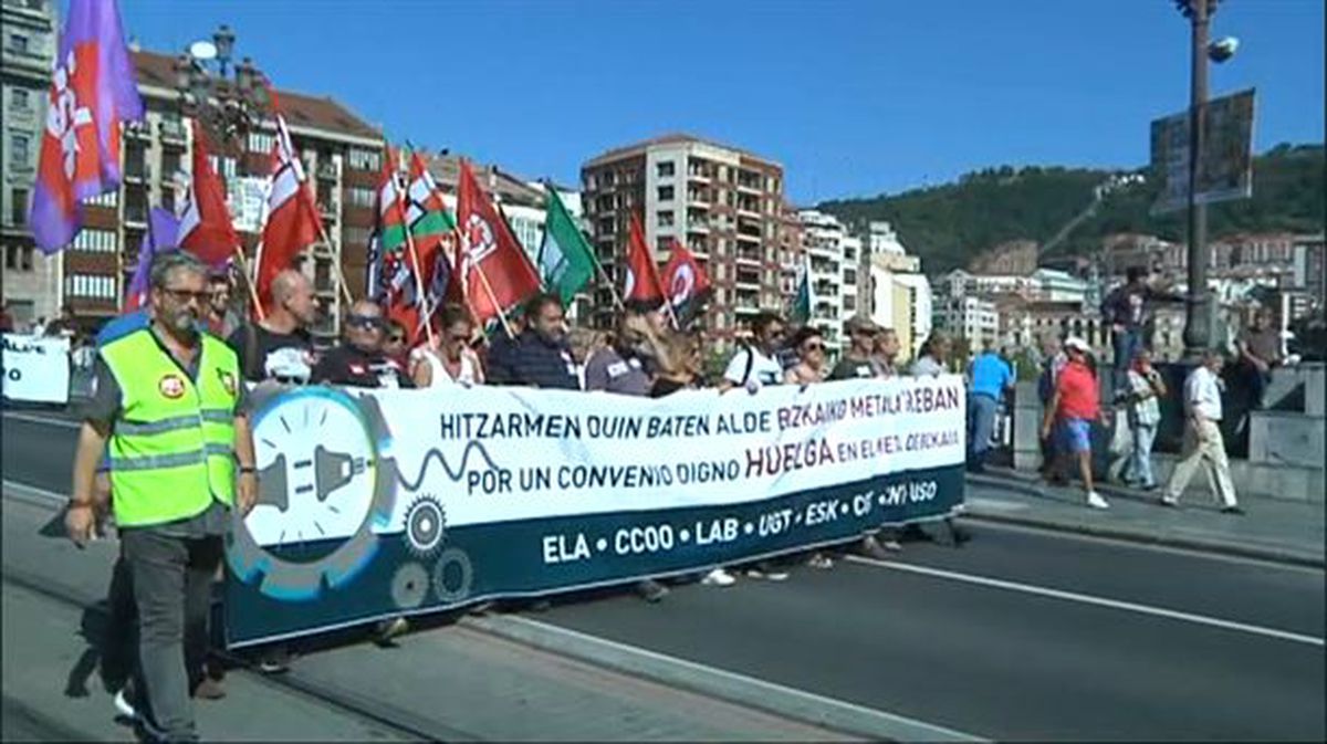 Imagen de la manifestación de hoy en Bilbao.