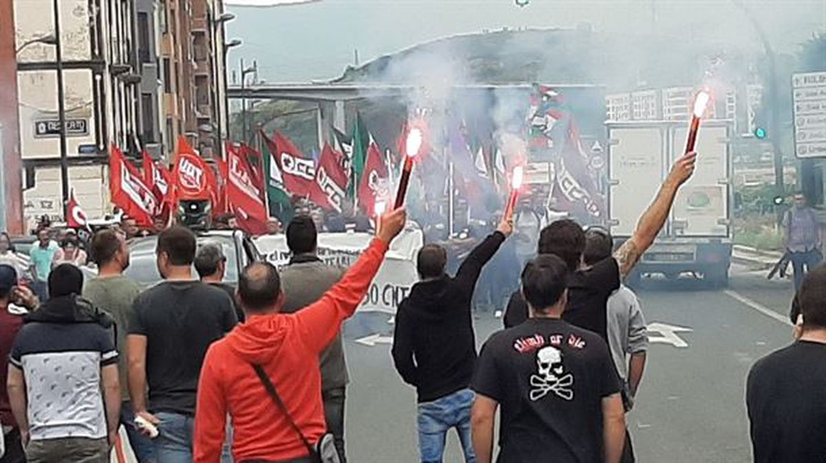 Manifestación del sector del metal en Bizkaia