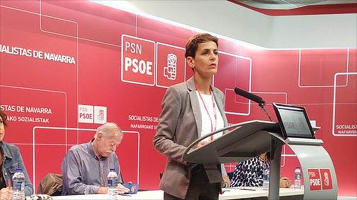 María Chivite, hoy, en el Comité Regional del PSN. 