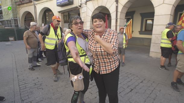 Onintza Enbeita en la marcha de los pensionistas