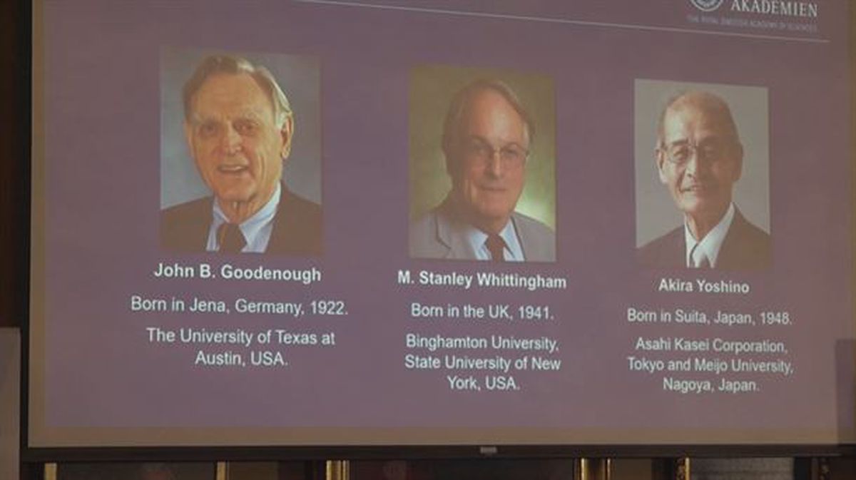 Goodenough, Whittingham y Yoshino, Nobel de Química 2019. Foto: @thenobelprize (Twitter). 