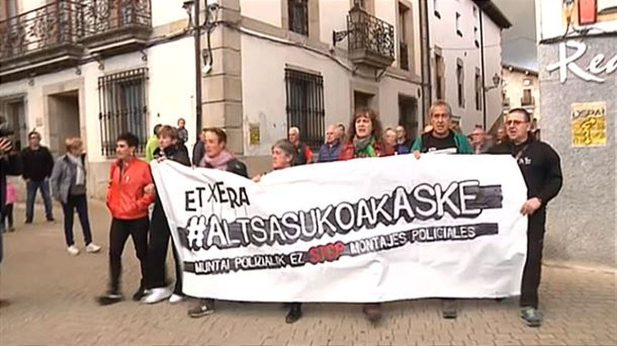 Manifestación en apoyo de los jóvenes de Alsasua. Imagen: EiTB.