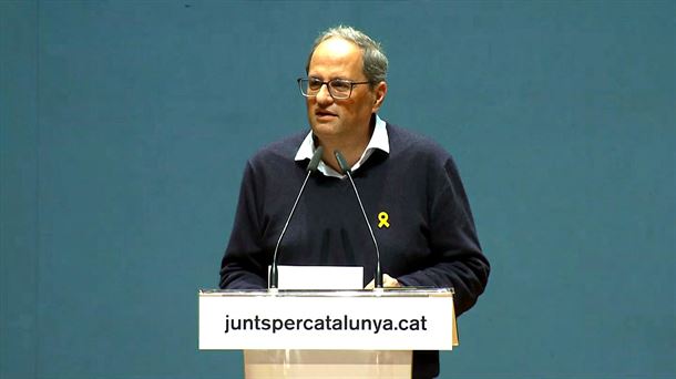 Quim Torra, hoy, en Terrasa. Foto: Forta