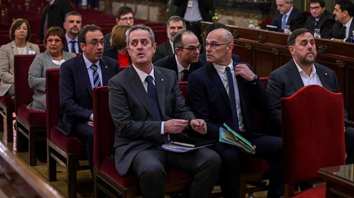 Presos catalanes indultados durante el juicio. Foto: Efe
