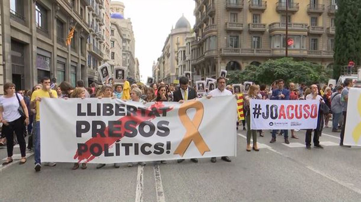 Manifestantes en Barcelona