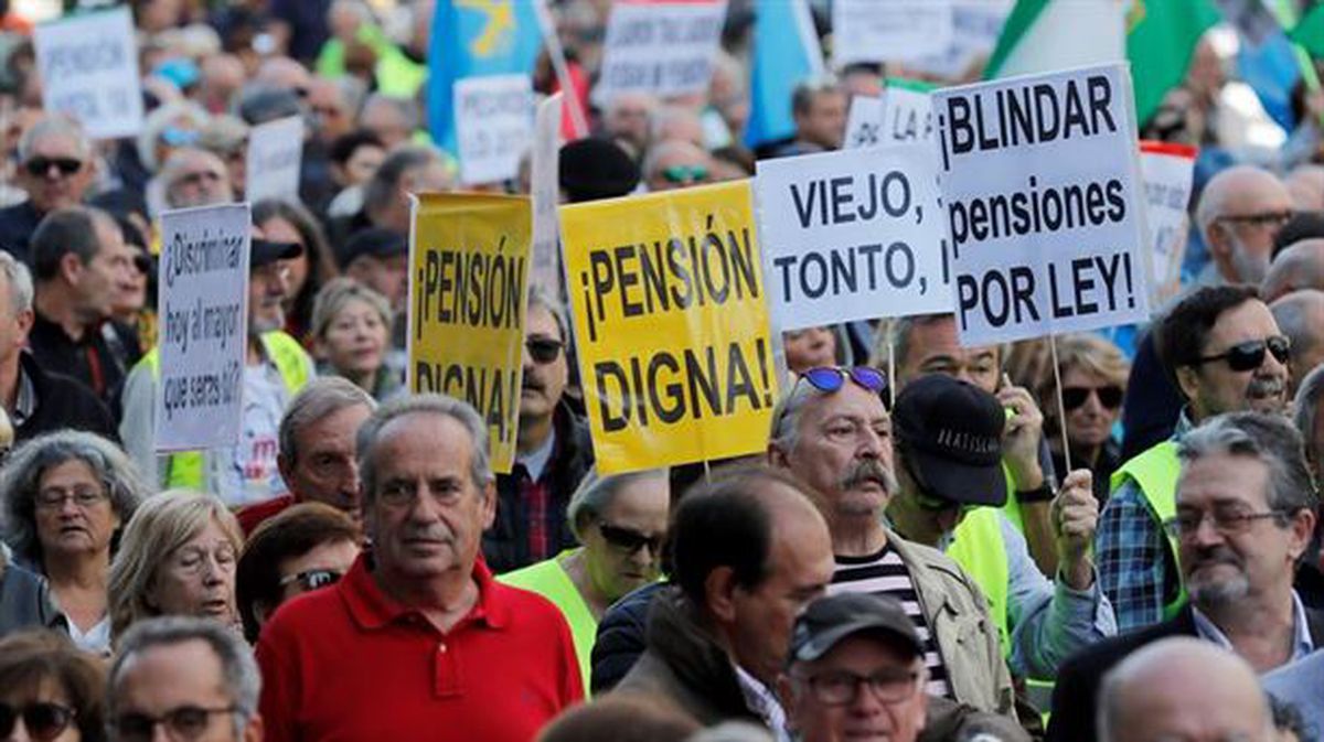 Manifestación de los pensionistas en Madrid. Foto: EiTB