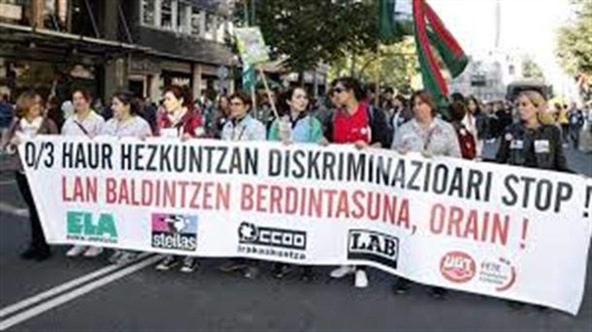 Una protesta de los sindicatos de la concertada. Foto: EFE