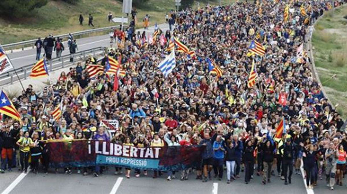 'Askatasunaren Aldeko Martxa'. Argazkia: Assemblea Nacional Catalana