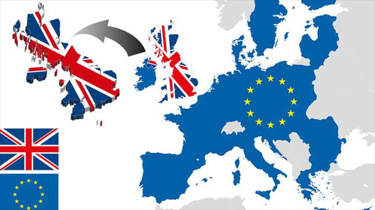 Un mapa escenifica la salida de Reino Unido de la UE